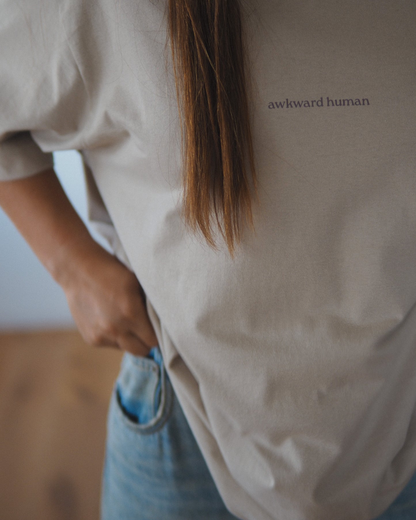 Awkward Human | Boxy Tshirt - Beige