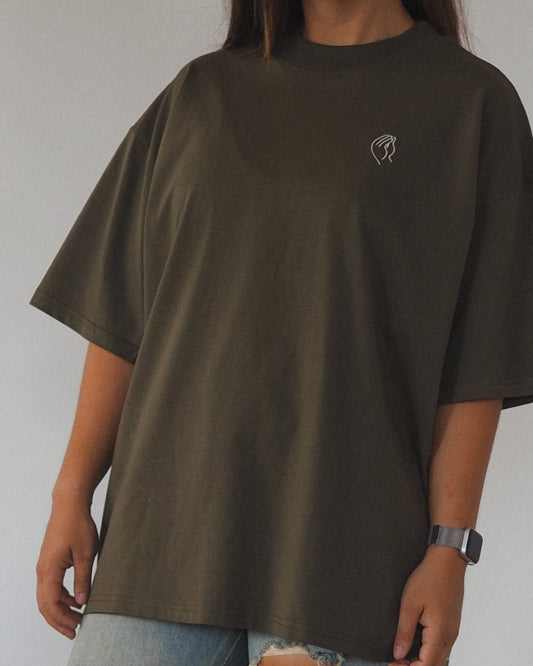 Eh! Hand | Boxy Tshirt - Khaki