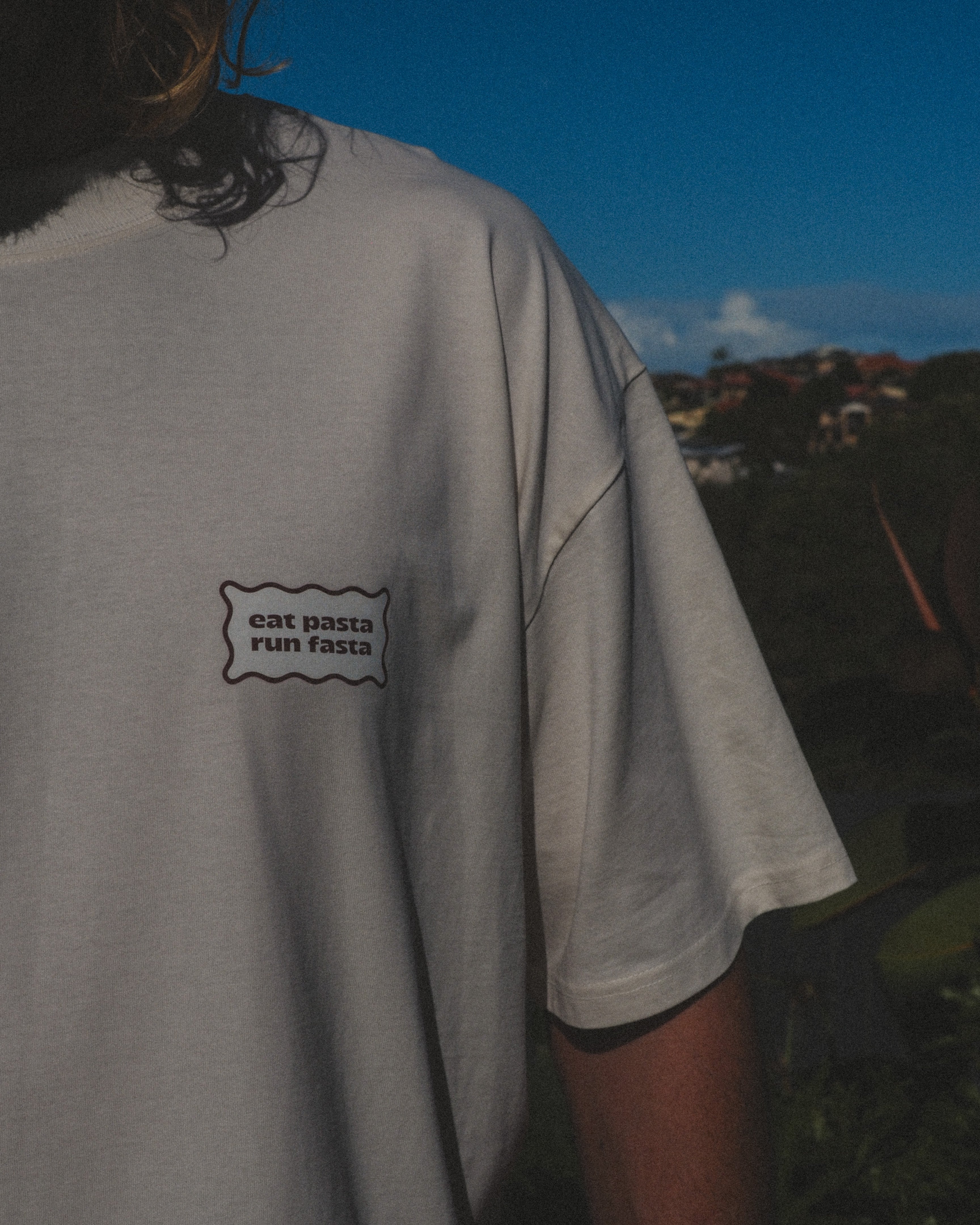 Eat pasta. Run fasta | Oversized Boxy Tee