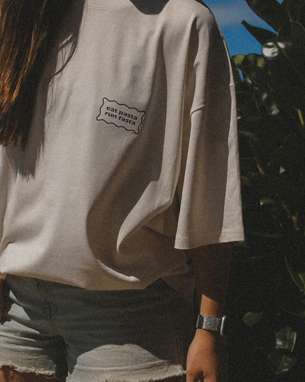Eat pasta. Run fasta | Oversized Boxy Tee