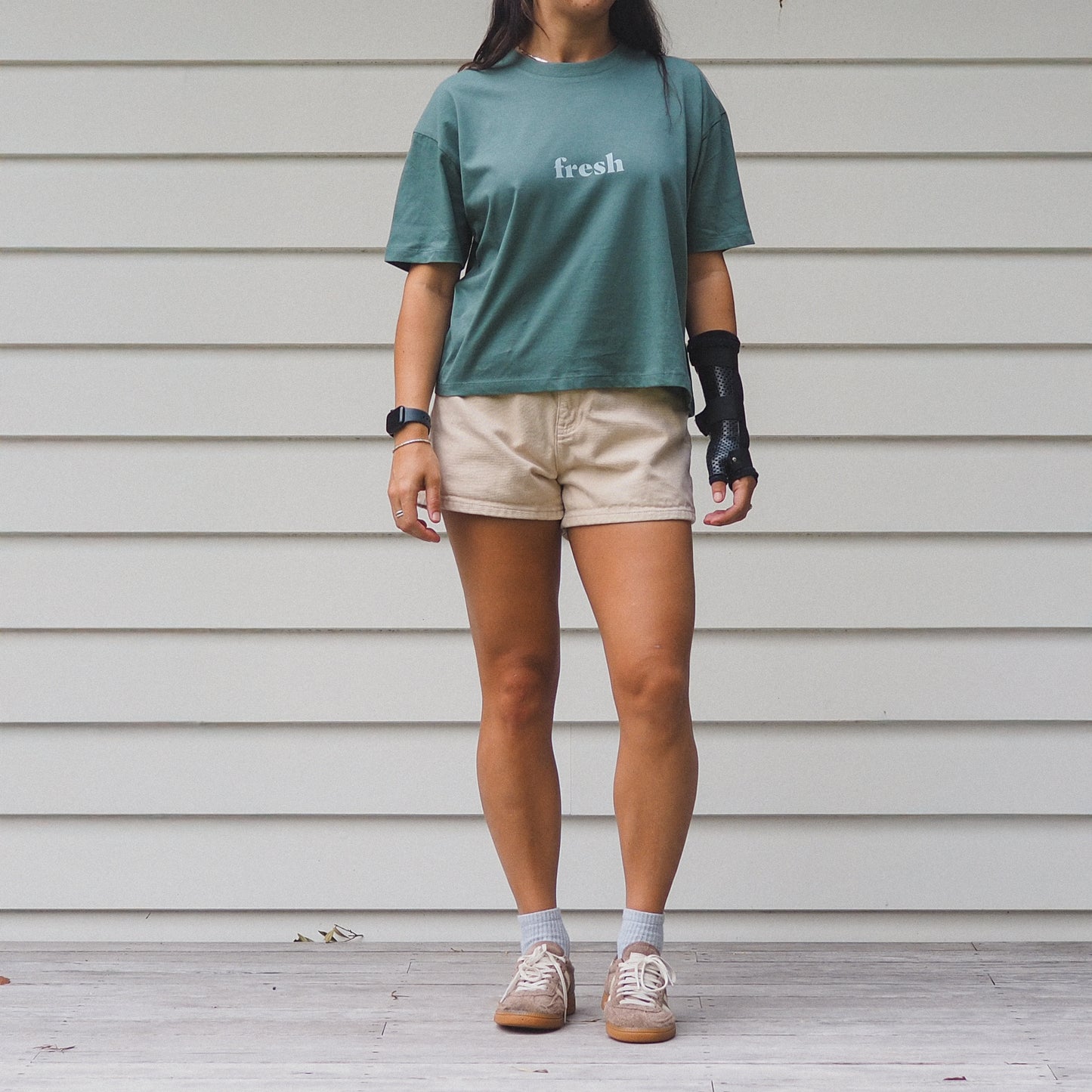 Fresh out of Fucks | Boxy Tshirt - Forest Green