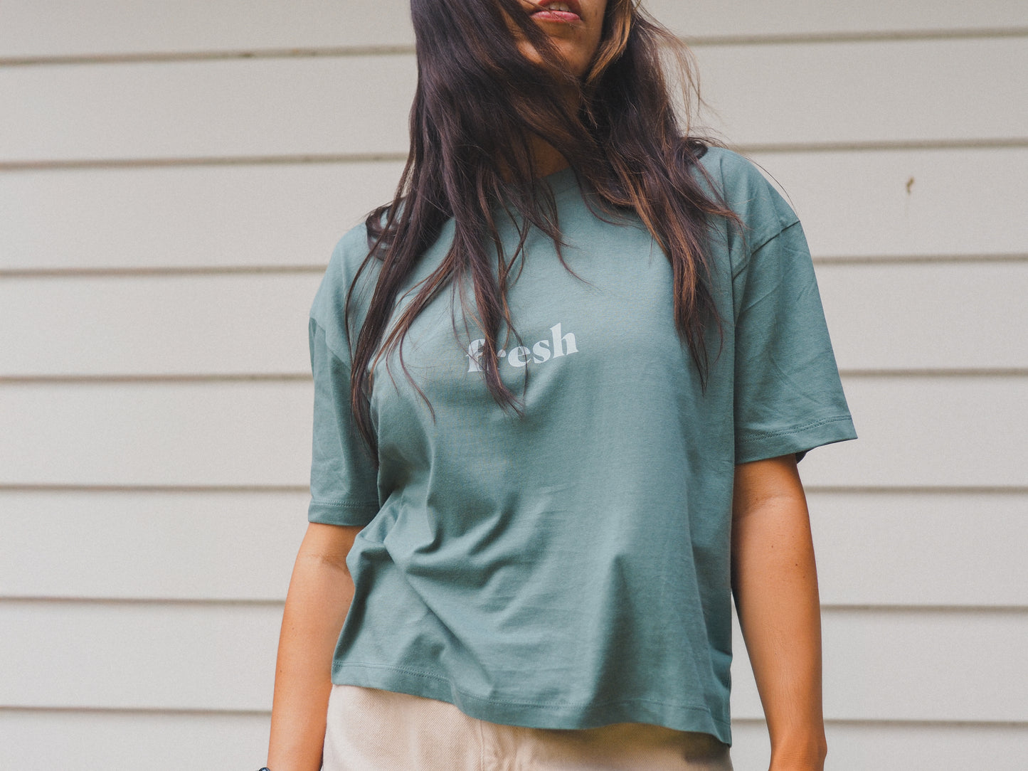 Fresh out of Fucks | Boxy Tshirt - Forest Green